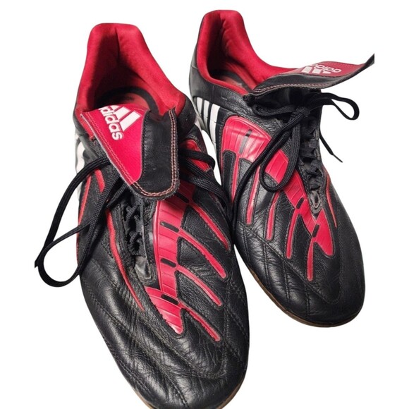 Adidas Predator Powerswerve Shoes Mens 12 Black Red Soccer SPG 753001 Art 048394 - Picture 1 of 7